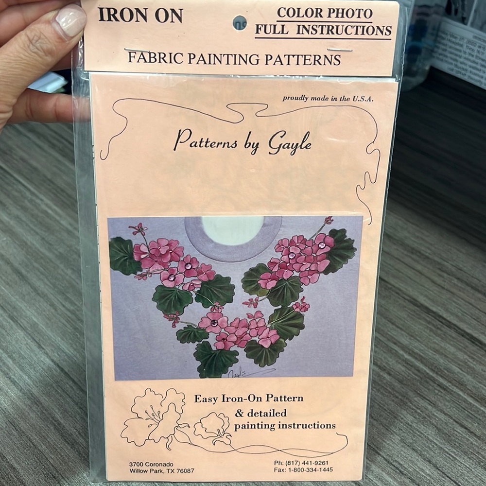 Vintage iron on pattern